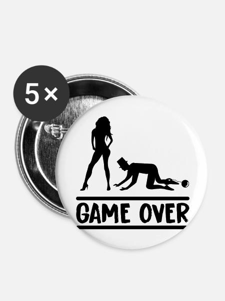ehepaar game over - Buttons klein 25 mm (5er Pack) - Weiß