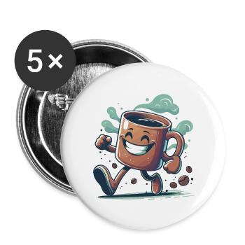 Good Mood Coffee Mug Gift - Buttons small 1''/25 mm (5-pack) - white - Front