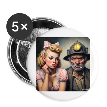 La fille et le mineur - Lot de 5 petits badges (25 mm) - blanc - Devant