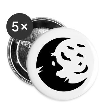 Mond - Buttons klein 25 mm (5er Pack) - Weiß - Vorne