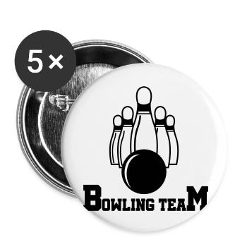 bowling team - Buttons klein 25 mm (5er Pack) - Weiß - Vorne