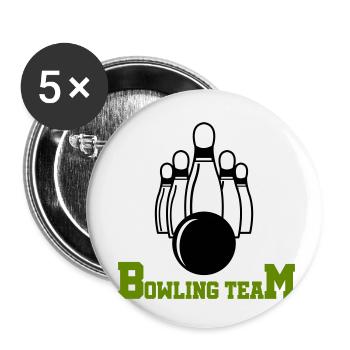 bowling team - Buttons klein 25 mm (5er Pack) - Weiß - Vorne