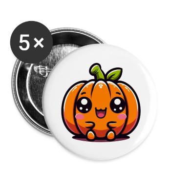 Süßer Kürbis - Buttons klein 25 mm (5er Pack) - Weiß - Vorne