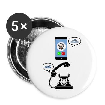 Hello granny - Buttons small 1''/25 mm (5-pack) - white - Front
