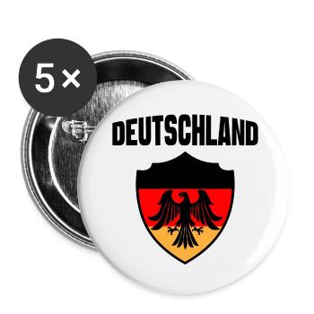 Deutschland - Buttons klein 25 mm (5er Pack) - Weiß - Vorne