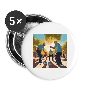 pétanque, pétanque fan, bowler - Buttons small 1''/25 mm (5-pack) - white - Front