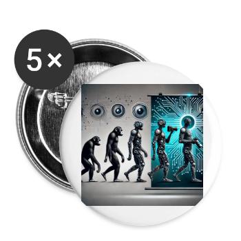 Evolution des Fotografen: Vom Affen zum KI-Fotografen - Buttons klein 25 mm (5er Pack) - Weiß - Vorne