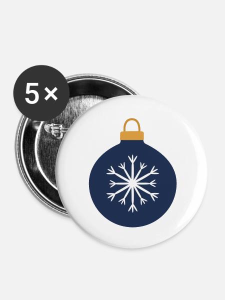 Weihnachtskugel - Buttons klein 25 mm (5er Pack) - Weiß