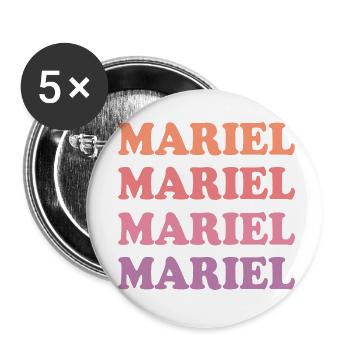 Mariel comme nom - Lot de 5 petits badges (25 mm) - blanc - Devant