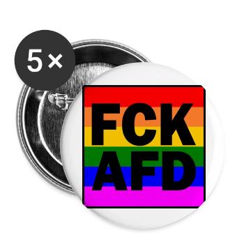 Fck afd - Buttons small 1''/25 mm (5-pack) - white - Front