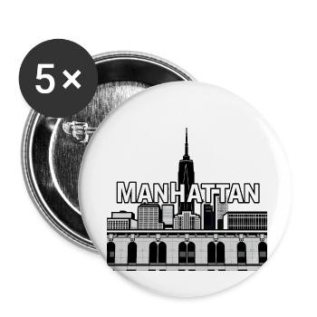 Manhattan NYC Geschenk - Buttons klein 25 mm (5er Pack) - Weiß - Vorne