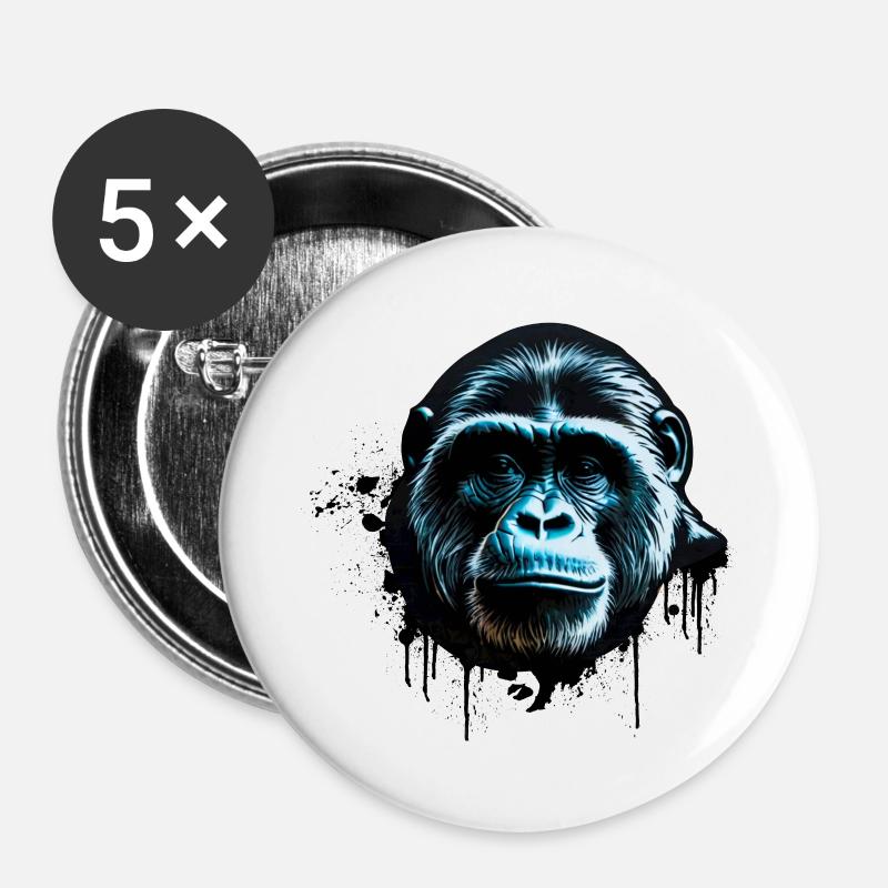 Silverback - Buttons klein 25 mm (5er Pack) - Weiß