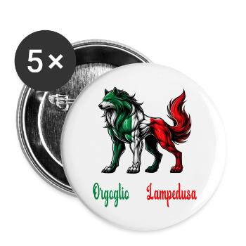 Le drapeau italien de la fierté de Lampedusa - Lot de 5 petits badges (25 mm) - blanc - Devant