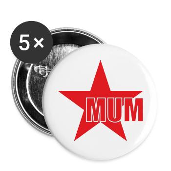 Maman d'Amour - Muttertag - Buttons klein 25 mm (5er Pack) - Weiß - Vorne
