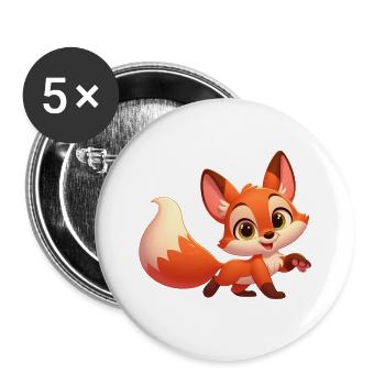 Fuchs 7 - Buttons klein 25 mm (5er Pack) - Weiß - Vorne