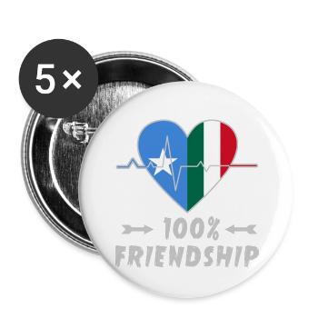 Somalia und Italien 100% Freundschaft - Buttons klein 25 mm (5er Pack) - Weiß - Vorne