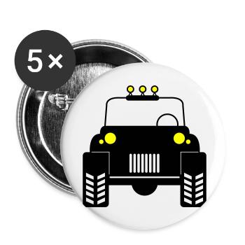 Voiture tout-terrain 02 - Lot de 5 petits badges (25 mm) - blanc - Devant