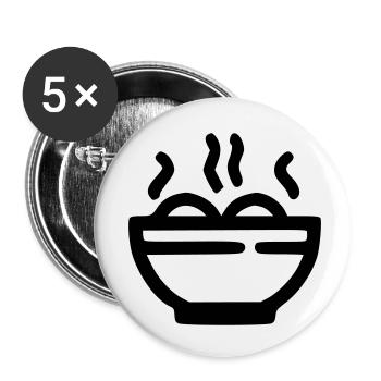 Ramen-Suppe - Buttons klein 25 mm (5er Pack) - Weiß - Vorne