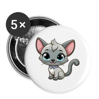 siamois 15 - Lot de 5 petits badges (25 mm) - blanc - Devant