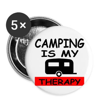 Camping - Buttons klein 25 mm (5er Pack) - Weiß - Vorne