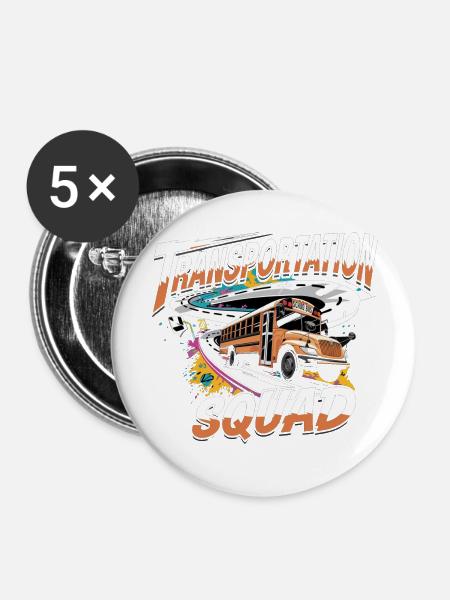 Transportation Squad 4 - Buttons klein 25 mm (5er Pack) - Weiß