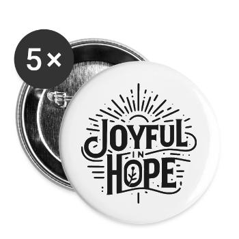 Joyeux dans l’espérance - Lot de 5 petits badges (25 mm) - blanc - Devant