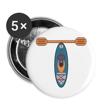 BUCHSTABE T - KAJAK - Buttons klein 25 mm (5er Pack) - Weiß - Vorne