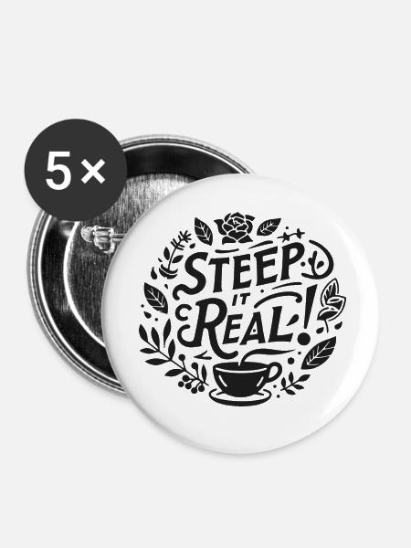 Ziehen Sie es echt - Buttons klein 25 mm (5er Pack) - Weiß