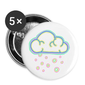 Pastellwolke und Schnee - Buttons klein 25 mm (5er Pack) - Weiß - Vorne