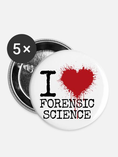 Ich liebe Forensik - Buttons klein 25 mm (5er Pack) - Weiß