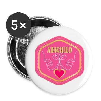 ABSCHIED TRENNUNG PAARE - Buttons klein 25 mm (5er Pack) - Weiß - Vorne
