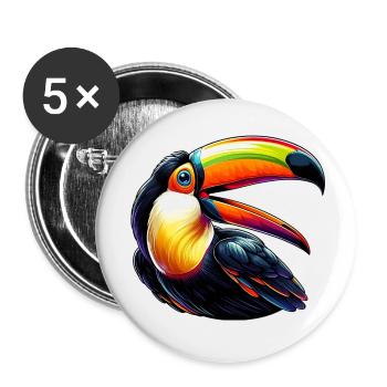 Tukan - Buttons klein 25 mm (5er Pack) - Weiß - Vorne
