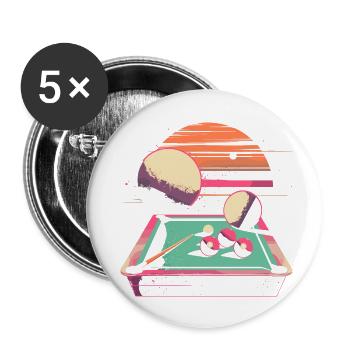 Billard des années 90 - Lot de 5 petits badges (25 mm) - blanc - Devant