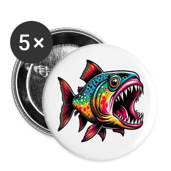Piranha - Buttons small 1''/25 mm (5-pack) - white - Front