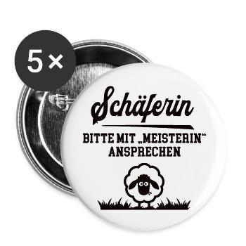 Schäferin Meister Prüfung Bestanden Schäferei - Buttons klein 25 mm (5er Pack) - Weiß - Vorne