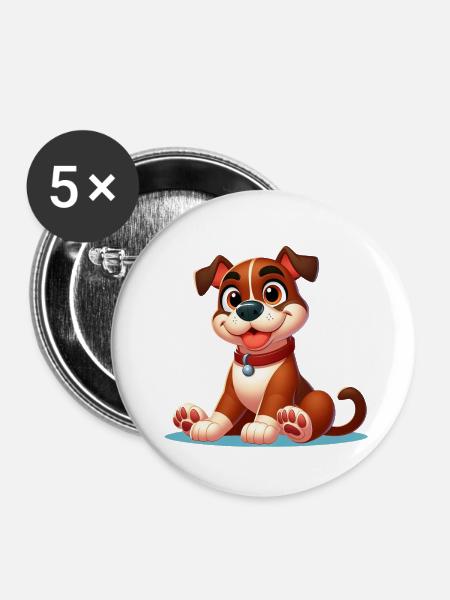 Boxer 3 - Buttons klein 25 mm (5er Pack) - Weiß