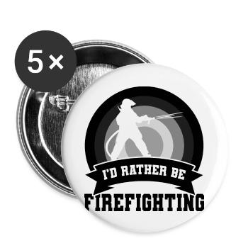 Dicton de pompier - Lot de 5 petits badges (25 mm) - blanc - Devant