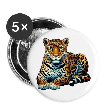 Leopard - Buttons small 1''/25 mm (5-pack) - white - Front