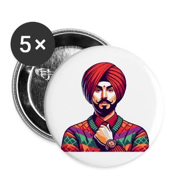Indian Man Traditional Outfit Mumbai - Buttons small 1''/25 mm (5-pack) - white - Front