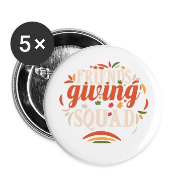 Friendsgiving-Truppe - Buttons klein 25 mm (5er Pack) - Weiß - Vorne