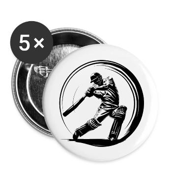 Cricket Man - Buttons small 1''/25 mm (5-pack) - white - Front