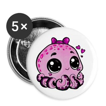 Kleine Qualle - Buttons klein 25 mm (5er Pack) - Weiß - Vorne