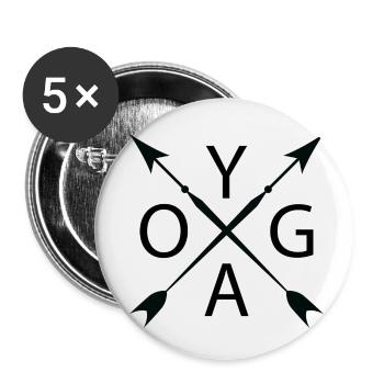 Yoga Meditation Spa Namaste - Buttons klein 25 mm (5er Pack) - Weiß - Vorne