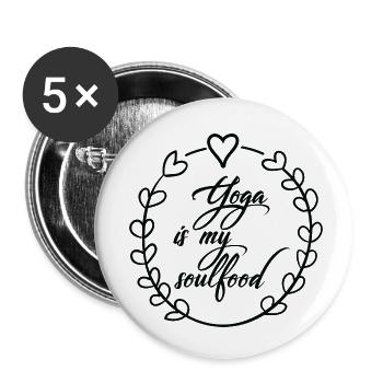 Yoga Meditation Spa Namaste - Buttons klein 25 mm (5er Pack) - Weiß - Vorne