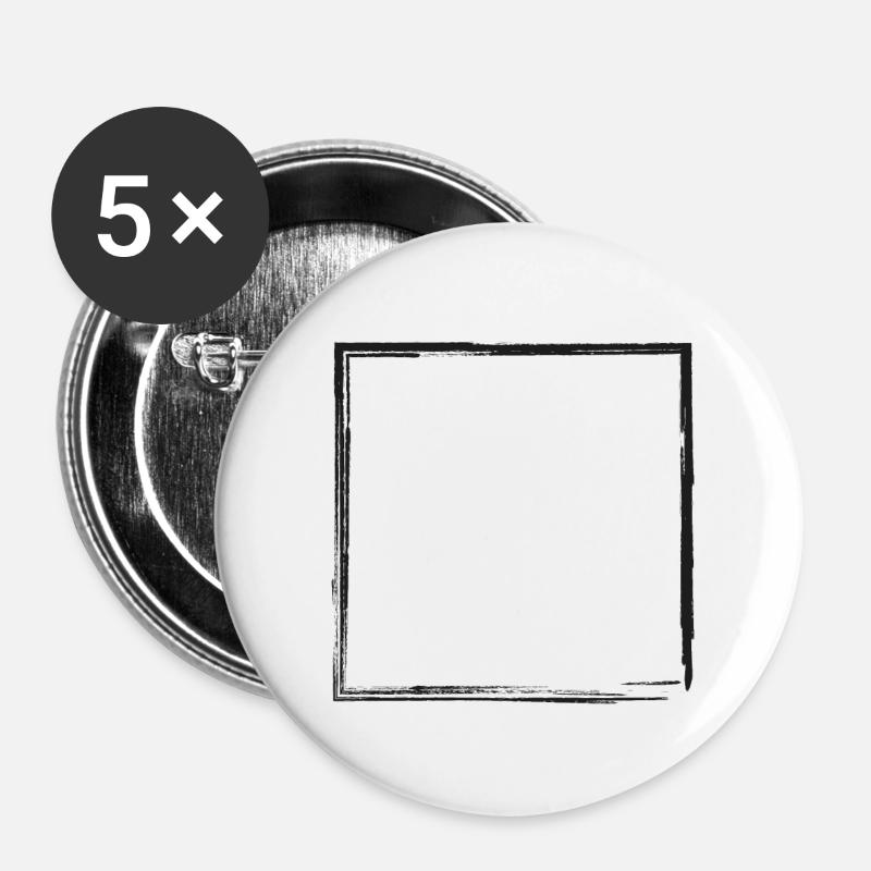 Square - Buttons small 1''/25 mm (5-pack) - white