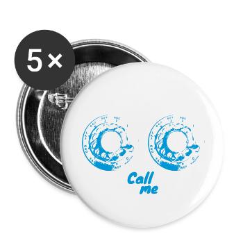 Romantic phone - blue version - Buttons small 1''/25 mm (5-pack) - white - Front