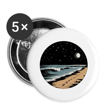 Night Beach - Buttons small 1''/25 mm (5-pack) - white - Front