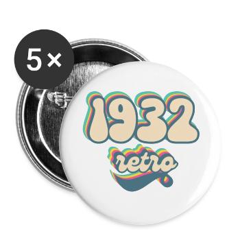 1932 Retro Geschenkidee - Buttons klein 25 mm (5er Pack) - Weiß - Vorne