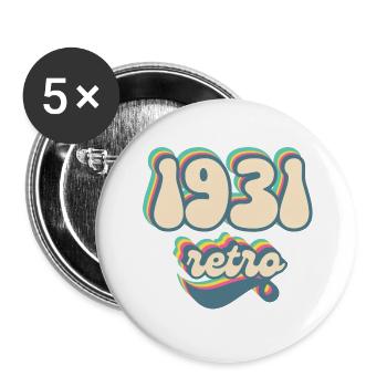 1931 Retro Geschenkidee - Buttons klein 25 mm (5er Pack) - Weiß - Vorne