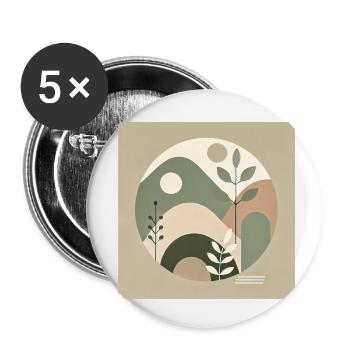Botanical Minimalism - Buttons small 1''/25 mm (5-pack) - white - Front